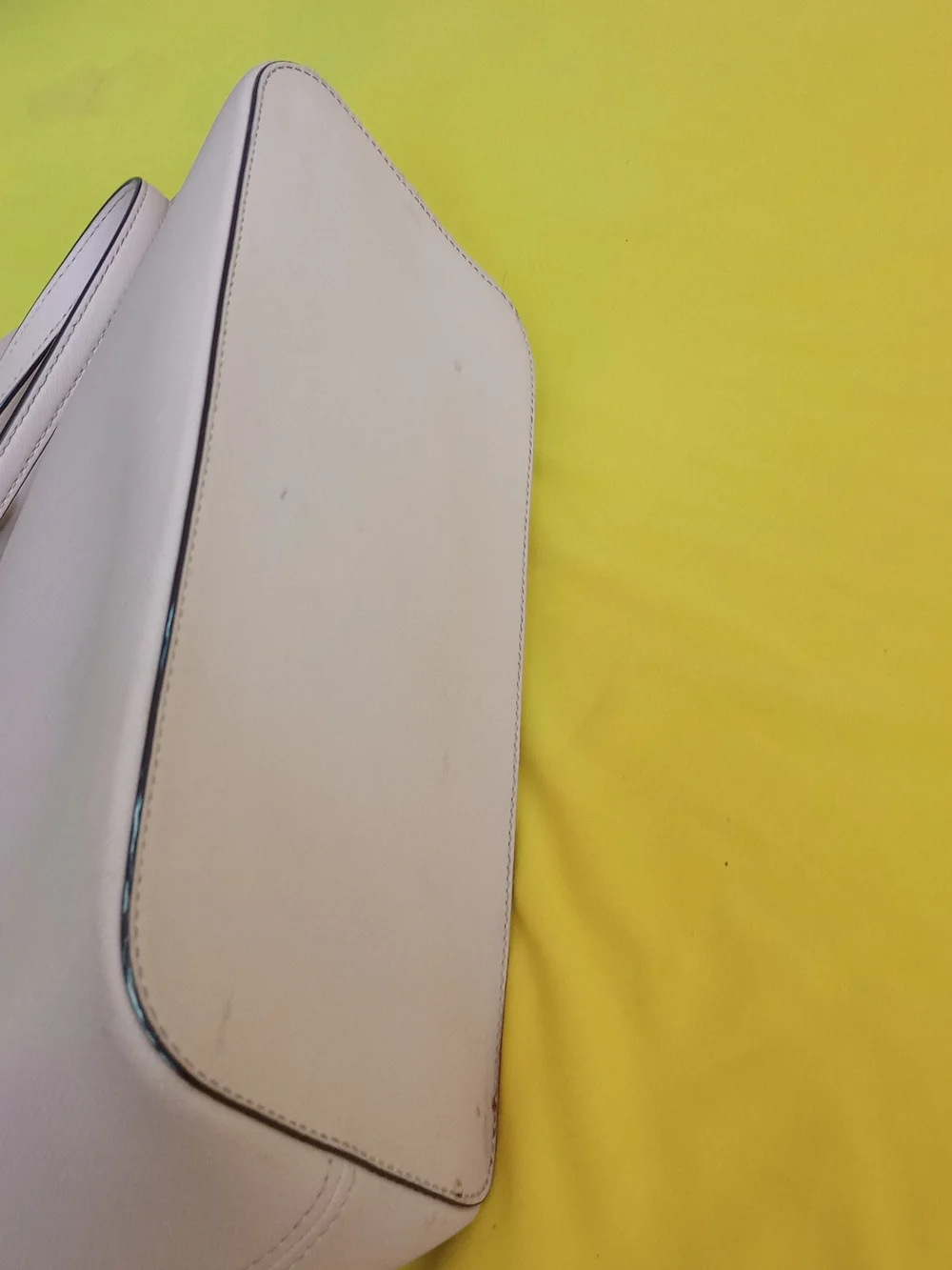 Michael Kors Cream Leather Tote with Gold Logo Charm